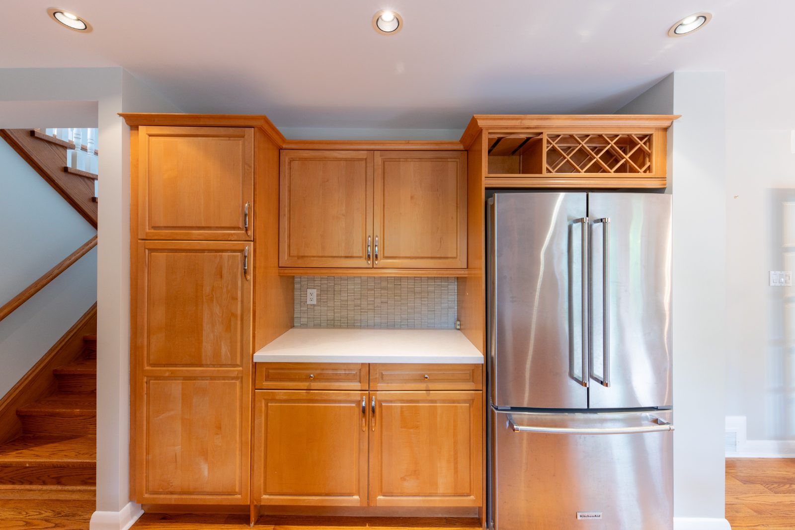 Kitchen toward the back hall