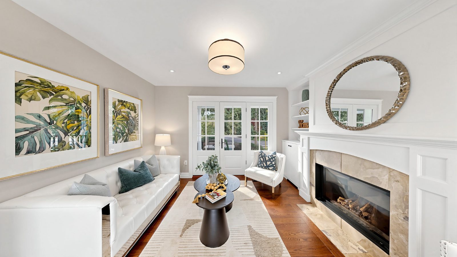 Family room with gas fireplace
