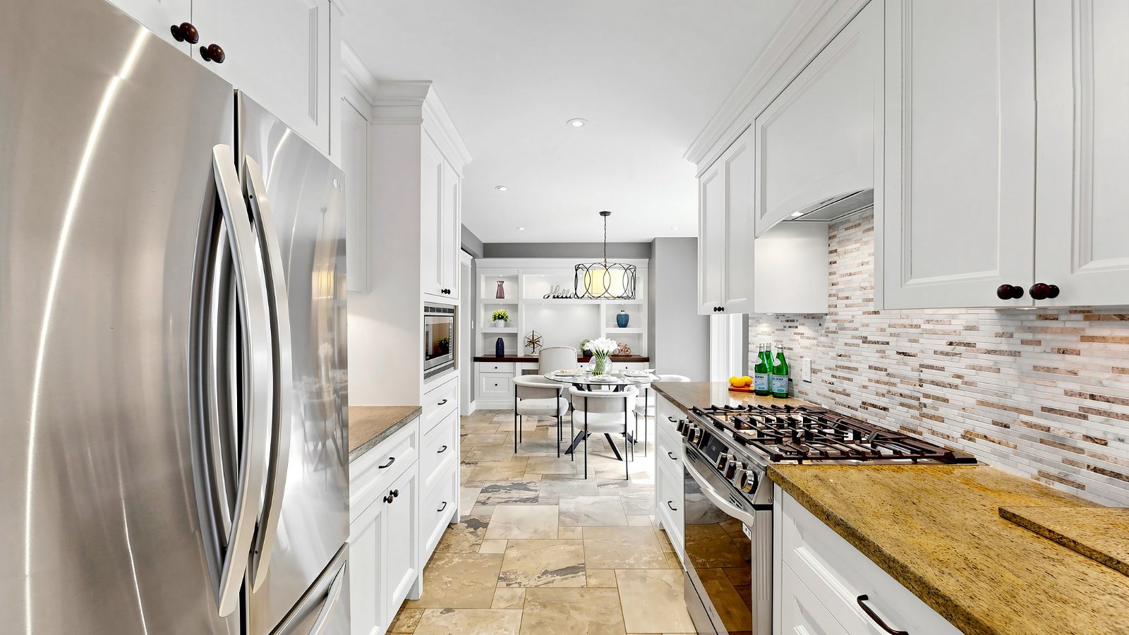 Kitchen with granite counters
