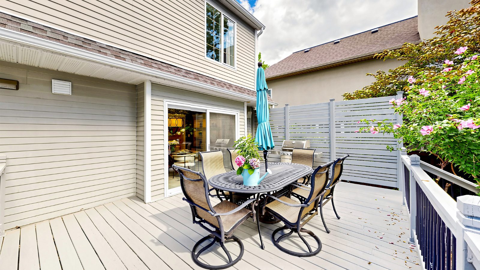 Patio and rear garage door