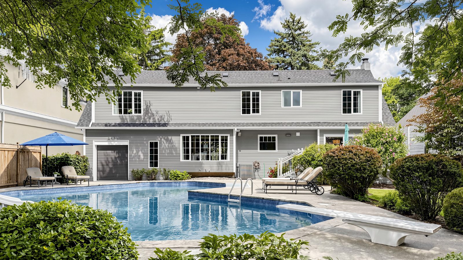 Backyard with inground pool