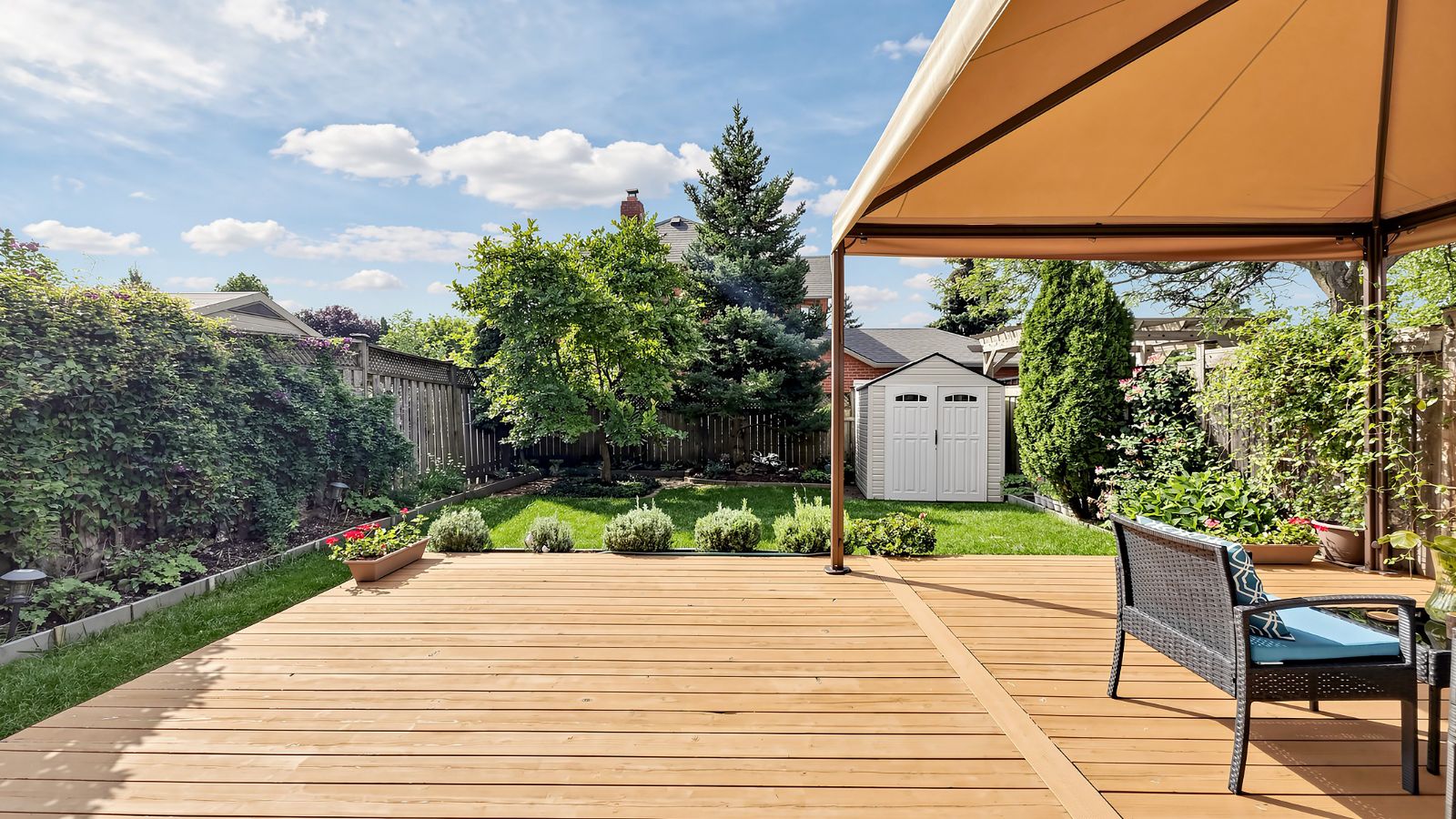 Backyard deck and gazebo